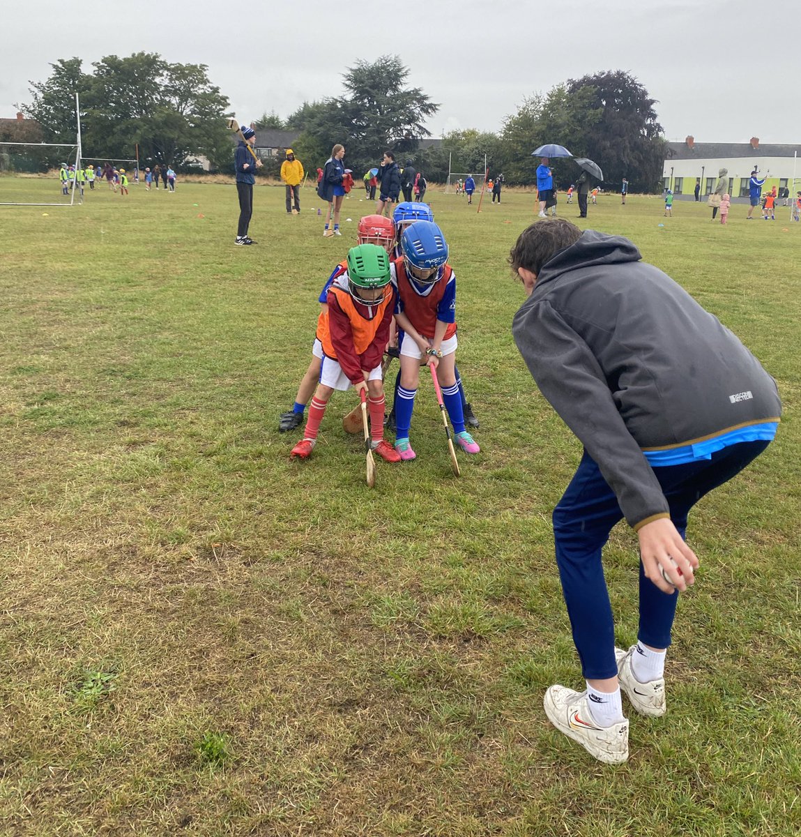KevinsHurling's tweet photo. The rain didn’t dampen our spirits this morning… well done to the 8 teams who togged out for the Kevins End of Summer Club Blitz #VillageInTheCity #CaoimhínAbú https://t.co/mqyHskQgkX