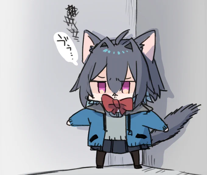 壁際に追い込まれて威嚇するゆんちゃん 