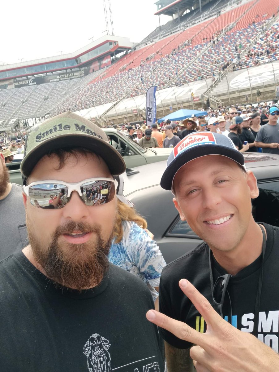 Glad my son and Kevin got to go to #bristolmotorspeedway #bristolbaby #cleatus #romanatwood #smilemore #bristolbrother. Got to meet cleatus and roman ♥️