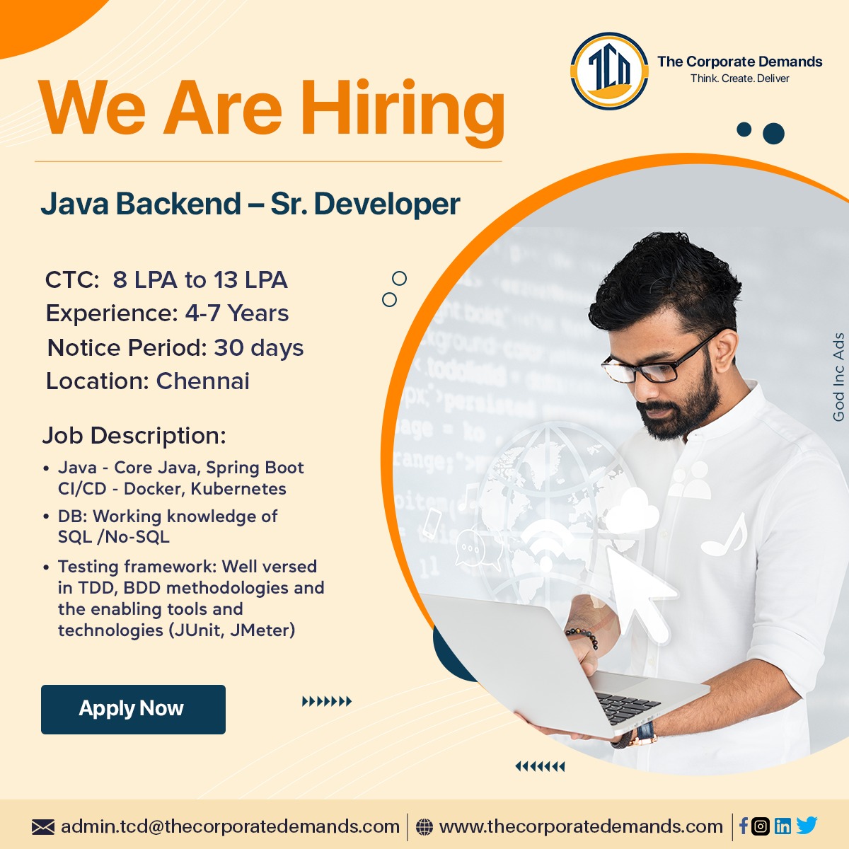 the_demands's tweet photo. We are looking for 👀 Developer 👨🏻‍💼
#vacancyoftheday #wearehiring #java #tcd #devloper #seniordeveloper #hiring
— looking for employees in #Chennai, India. https://t.co/CMzniocmUw