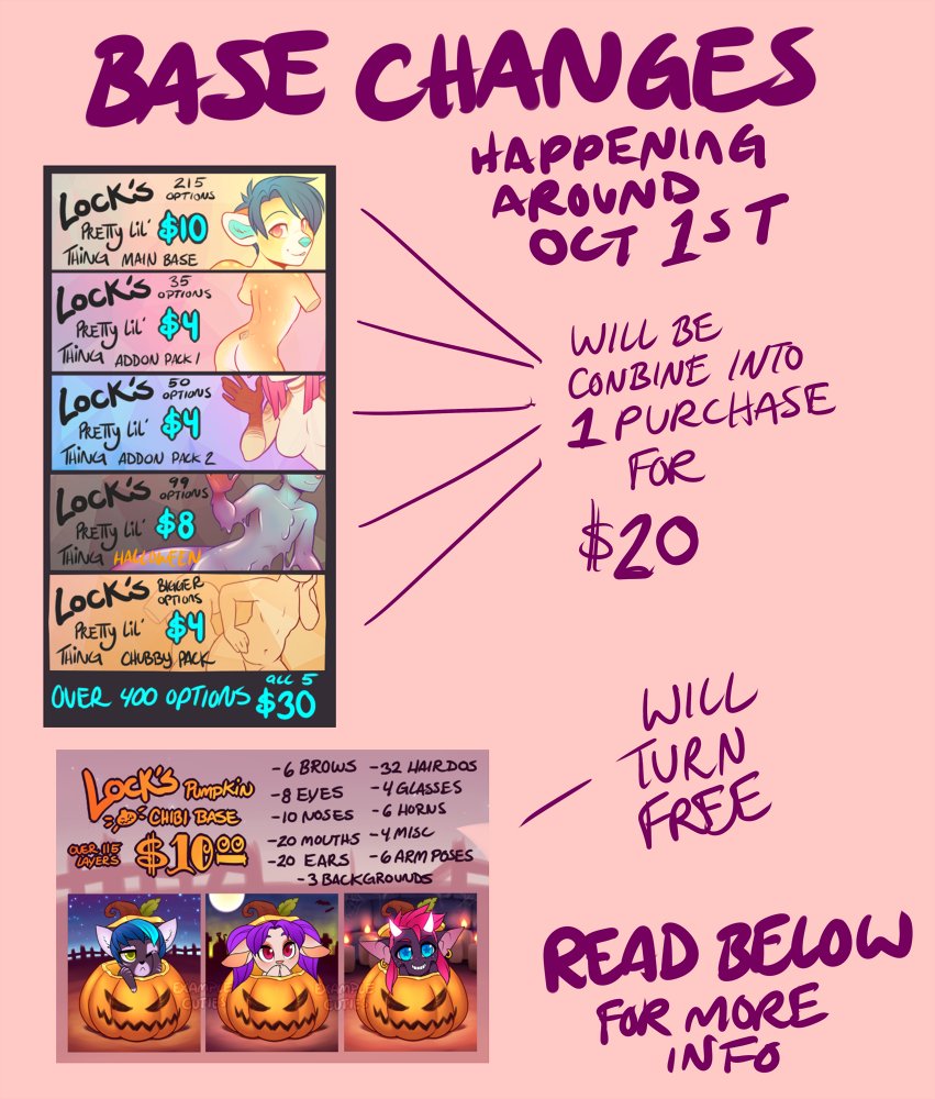 Lock commissions closed on twitter base changes coming oct 1st more