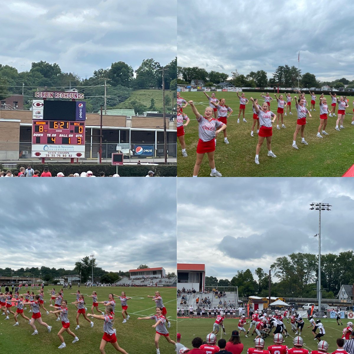 CMSredhounds's tweet photo. This is what #gameday should look like!  Great start for our @CMSredhounds 8th Grade 🏈! #redhoundpride #scoreboard https://t.co/z6kLnGEesB