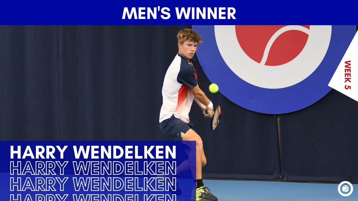 UKPLeague's tweet photo. Harry Wendelken is the men's winner in week 5 of the UK Pro League! 🥇

After a third place in week 2 at Sheffield, Harry managed to top off a very good week of tennis by beating the second highest ranked player of the week, Basing, 6-1, 7-6(2) at the NTC! 👏🏼

Congrats Harry! 🤩 https://t.co/YNS9w5rzUF