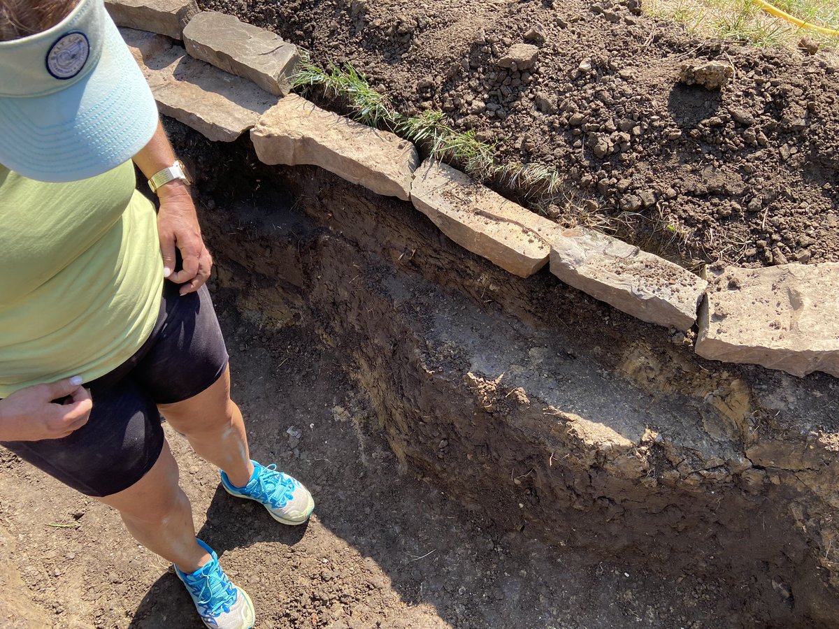 scbolin's tweet photo. Literally taking ourselves into the learning pit today. We know nothing about pond building, but we’re acquiring new skills! #Nevertoooldtolearn #learningisrewarding @JamesNottinghm https://t.co/OQgqdFA7xE
