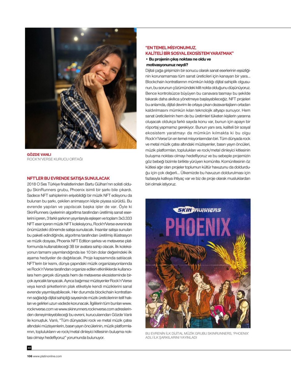 rocknverse's tweet photo. ''Welcome to Rock'N'Verse''. Our interview with Ali Demirtaş is published in the September issue of ''Platin'' magazine. https://t.co/7lPduSaa9l
