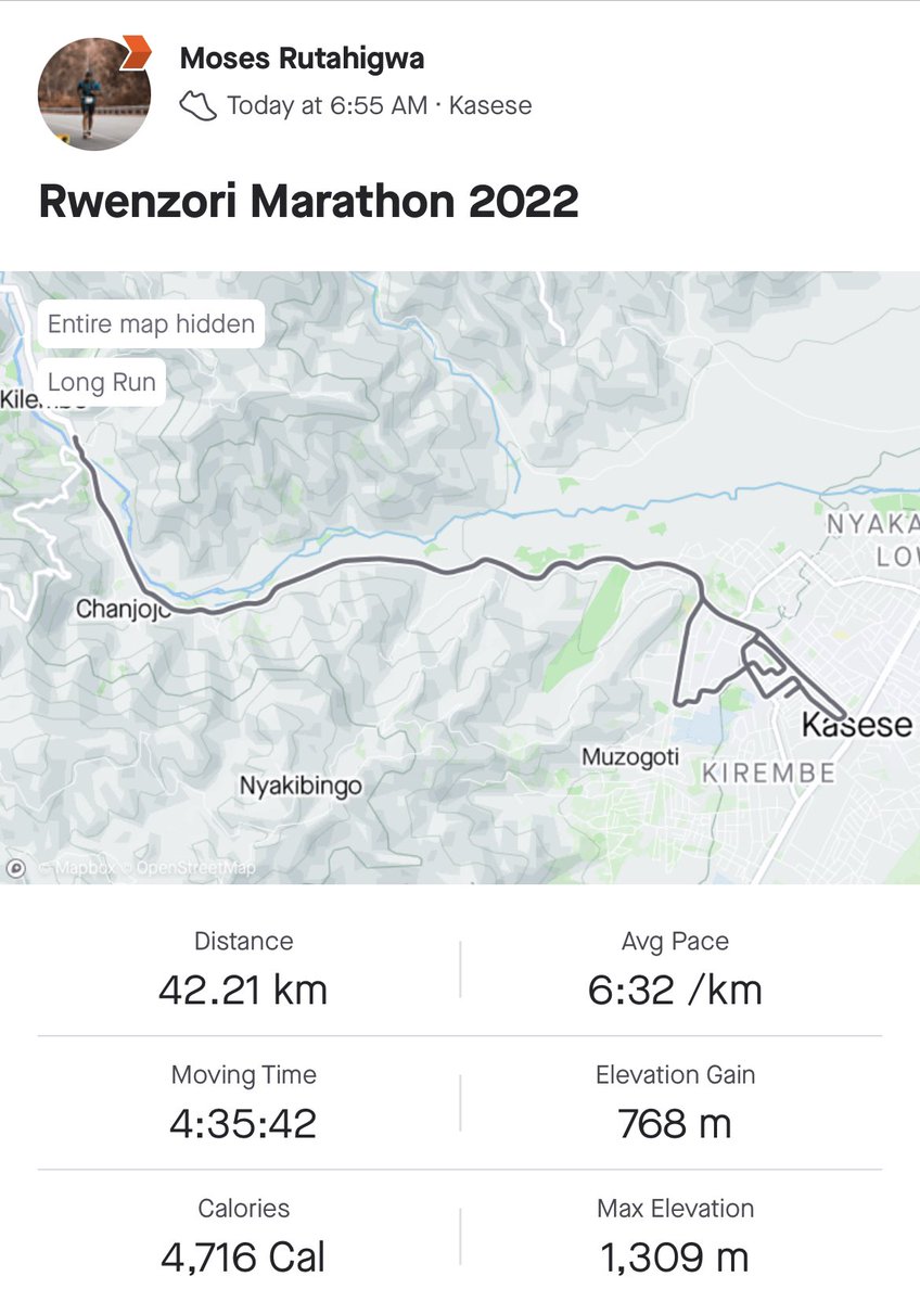 I competed the 42km at @RwenzoriRun. Tough route map but very exciting. It was great sharing the day with @dssengendo and @donakatukunda. We crossed the finish line with our hands. Such a camaraderie feeling. Thank you lads! #RwenzoriMarathon