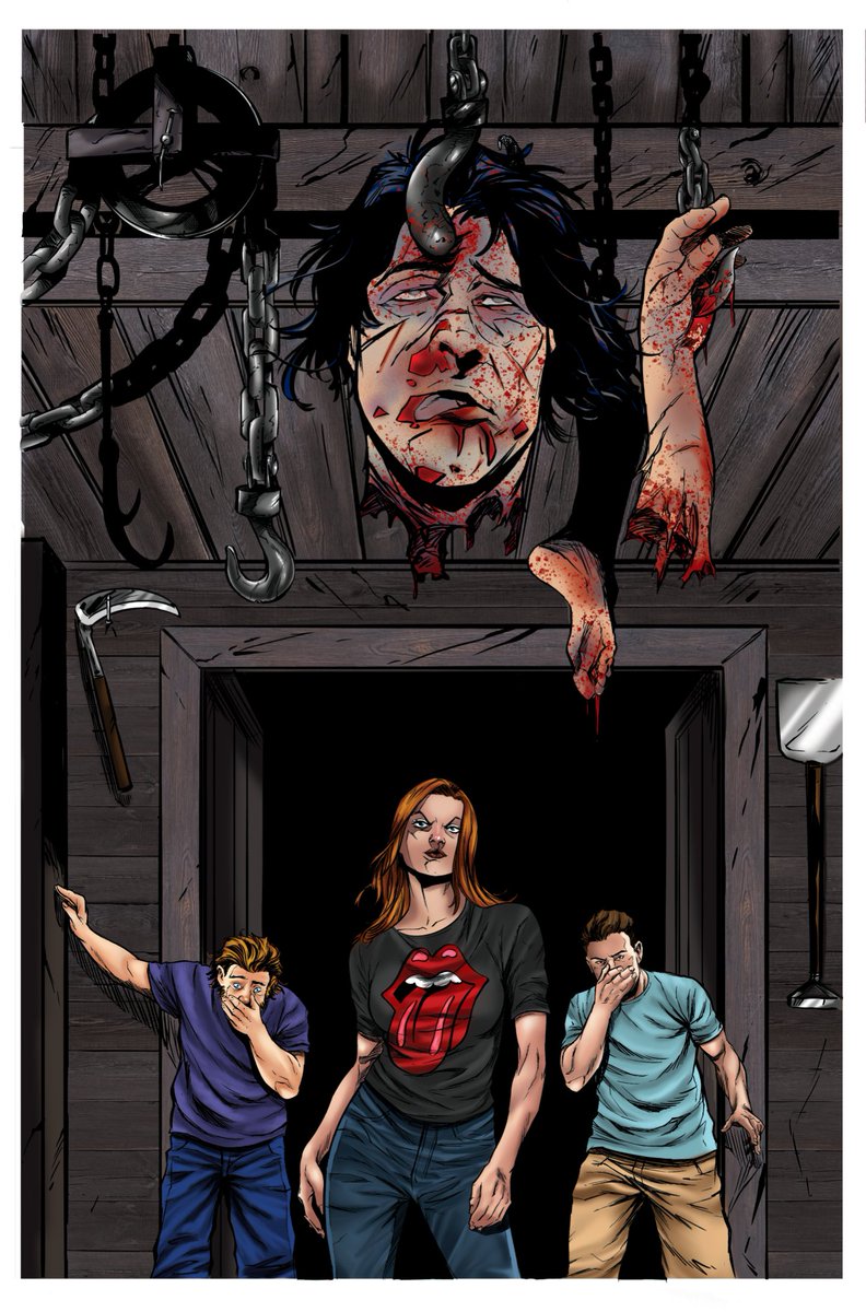 geri_lou's tweet photo. WARNING ⚠️‼️ I hope y'all have the stomach for it! 
Are y'all ready for the #sexy, #horror, #adventure #Knoxcountycomic to return? Issue 3 will be coming to #kickstarter this month. Check back to find out more about it. This is a #sneakpeek page of the issue. https://t.co/NjUFa6JAlT