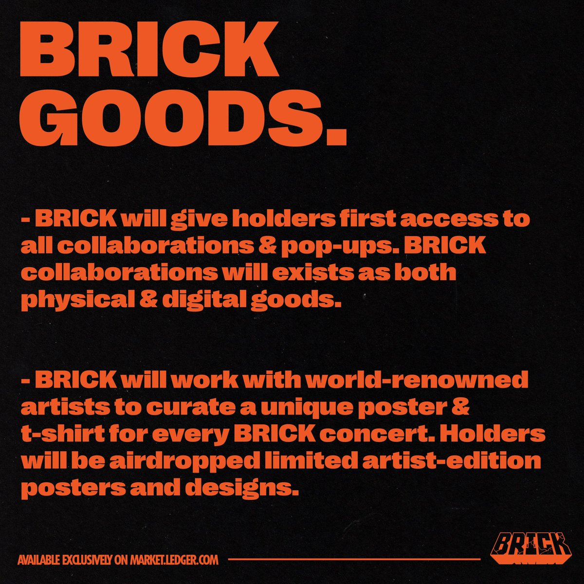 ONEWORDBRICK's tweet photo. PHYSICAL &amp; DIGITAL GOODS.. Our team has over a decade of hand to hand experience in the fashion space. Collaborating with some of the biggest artists &amp; brands in the world. We can’t wait to bring that attention to detail to BRICK! 🏗🧱✨ https://t.co/pZKlEckbJN