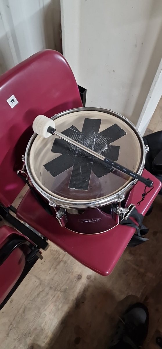 dblockdrummers's tweet photo. @flamesicehockey the drum is ready with new stick for new season. #letsgoguildford #loudandproud https://t.co/YGLy94sCg3