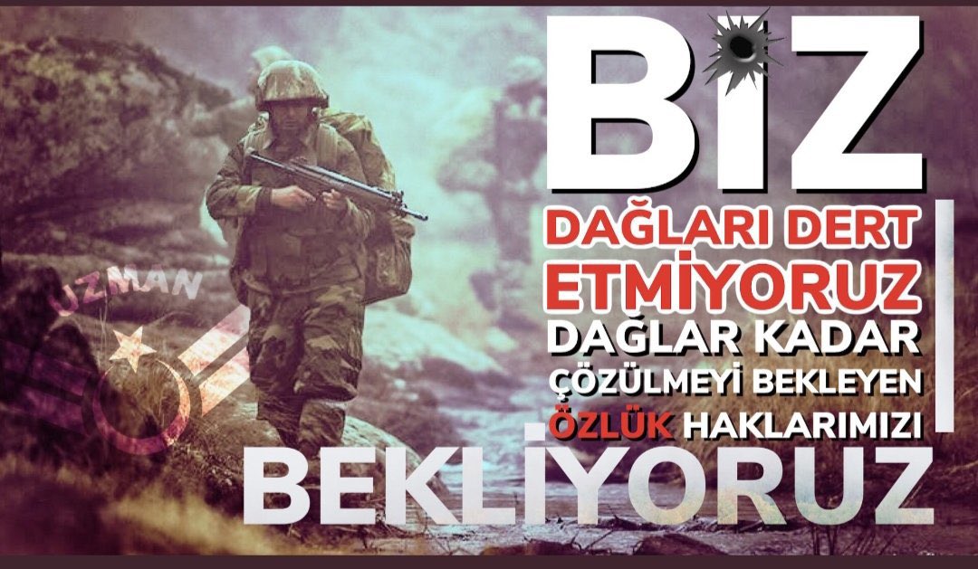 #UzmanÇavuş <a href="/RTErdogan/">Recep Tayyip Erdoğan</a> <a href="/UlviYonter/">Dr.İzzet Ulvi YÖNTER</a>  <a href="/dbdevletbahceli/">Devlet Bahçeli</a> <a href="/alitilkici38/">Ali Tilkici 🇹🇷</a>  <a href="/vedatbilgn/">Vedat Bilgin</a> 
-Kadro yok
-Kıdemlerin rütbeden sayılmiyor. 
-Sağlık yönetmeliği yok. 
-Çalışma yönetmeliği yok
-Nöbet yönetmeliği yok
-Sözleşme çilesi var.
-3269 Sözleșmeli Uzman Erbaș kanunu acilen değișmelidir.