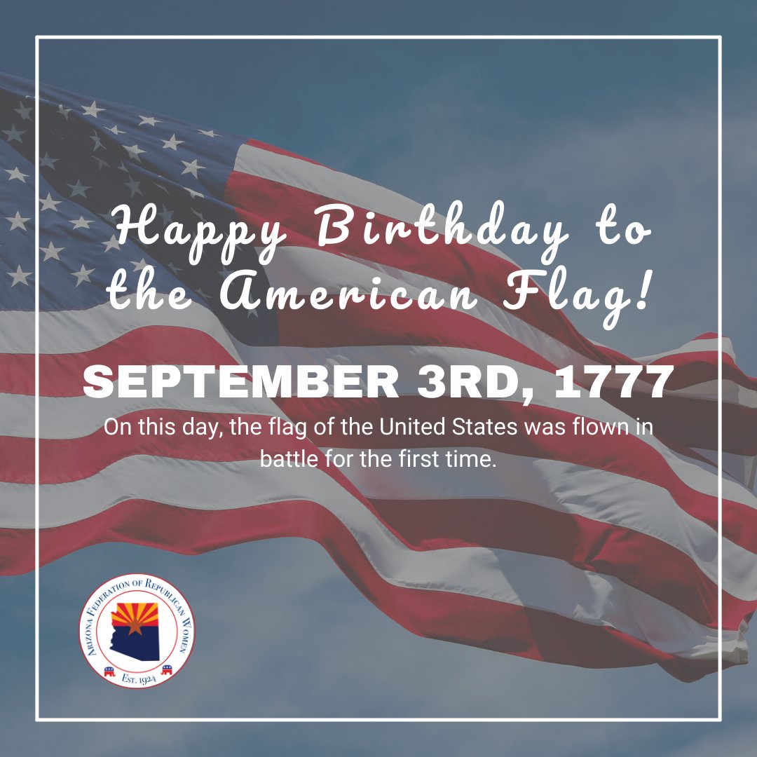 AzFRW's tweet photo. #OTD in 1777, the American #Flag was 1st flown in battle. Her debut came when Gen. Maxwell gave the order for ๐บ๐ธ to be raised as a symbol of colonial unity during the Battle of Coochโs Bridge. 6 yrs later to the day, the Revolutionary War would end. ๐บ๐ธ #LongMaySheWave #OnThisDay https://t.co/xd0VRm36RQ