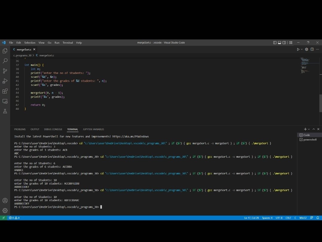 RamyaKorupolu's tweet image. Day - 10 / 30
Program to Sort the given grades of students.
#coding
#30daycodingchallenge
@theedumoon