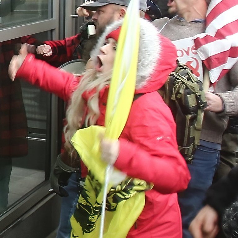DianthaSol's tweet photo. @MissTerryMete @K2theSky @MasaSpalatin @capitolhunters @BramMulder7 @Detrumpify_org @FixThisNow2021 @CoryCullington @MThymol Photo of #DebthePlon leading the chant "Let him go!"
with his bullhorn mouthpiece through the window at Park Police, right after leading the mob charge that forced them to barricade inside with someone they arrested. #PlebMediaGuy #MonumentAttack
https://t.co/IaODbRqEvL https://t.co/Ey4PjloLhe