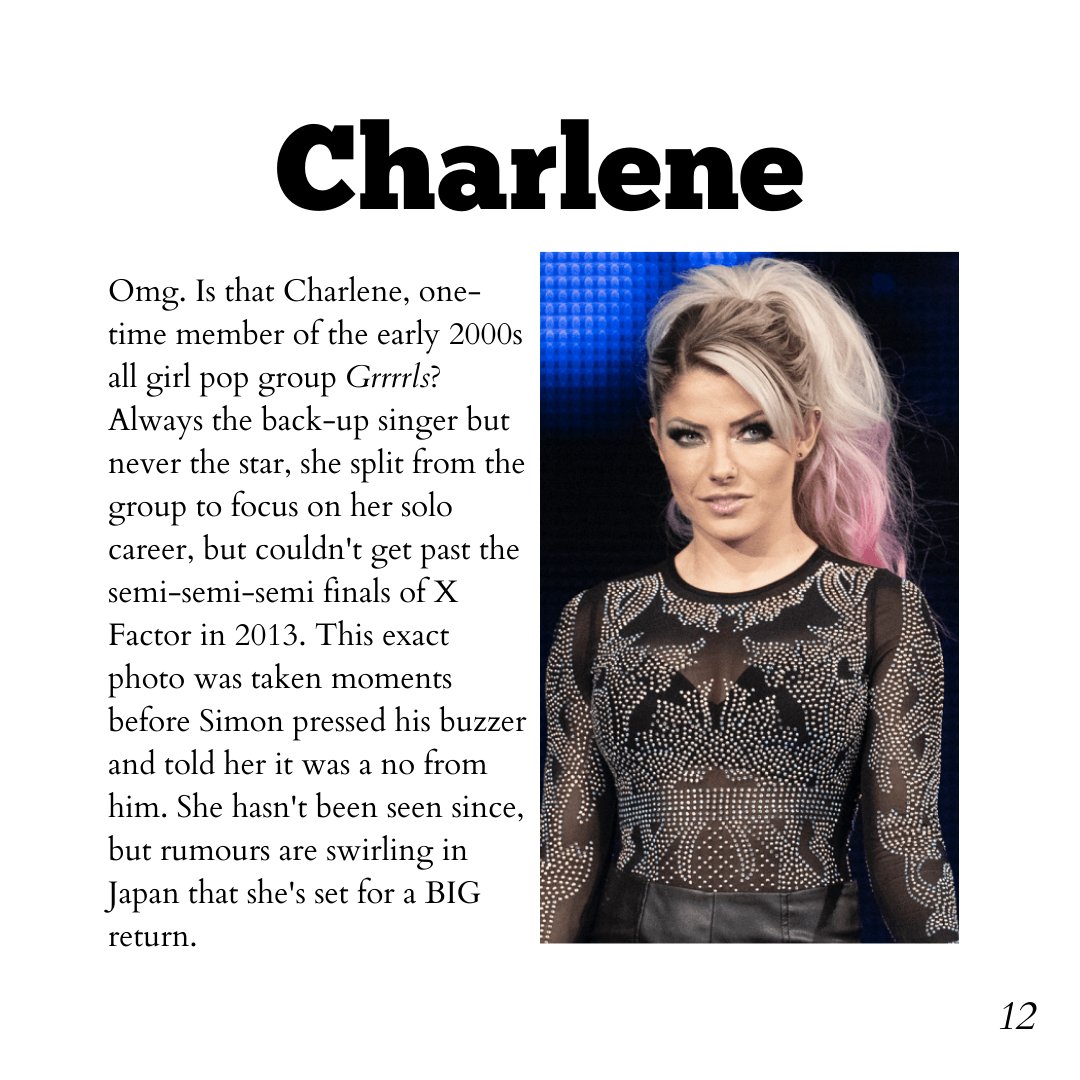 pnauthor's tweet photo. Given #WWECastle is on, now seems like the perfect time to share some of the photobook of wrestlers I made for my boyfriend's birthday - before I had any idea who any of them were. #AlexaBliss #WWE https://t.co/kwFLT2A0m2