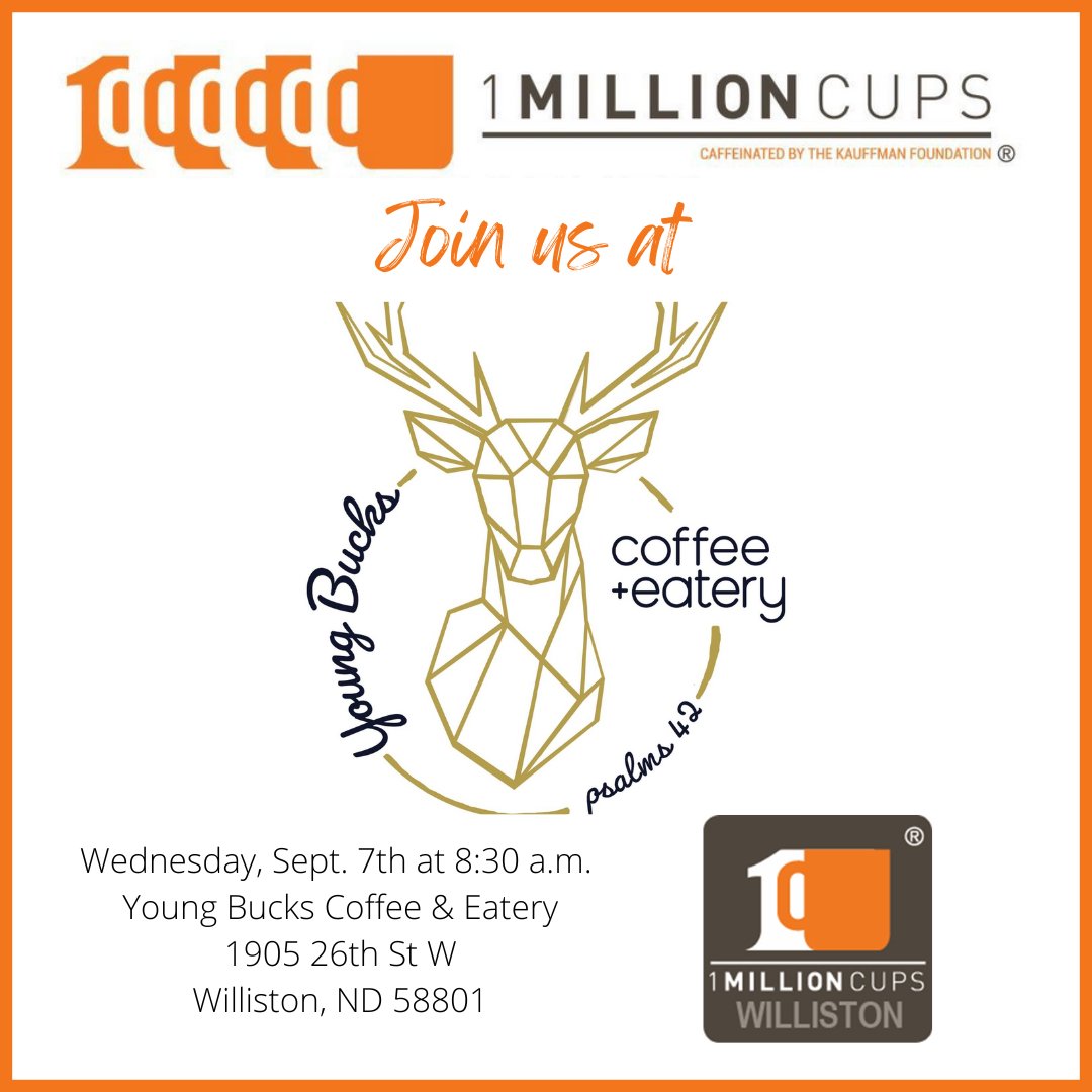 1MillionCupsWST's tweet photo. Learn how to start or expand a business from local entrepreneurs at 1 Million Cups on Wednesday! Come for the coffee and stay for the presentations! https://t.co/ojlLiCQz2r