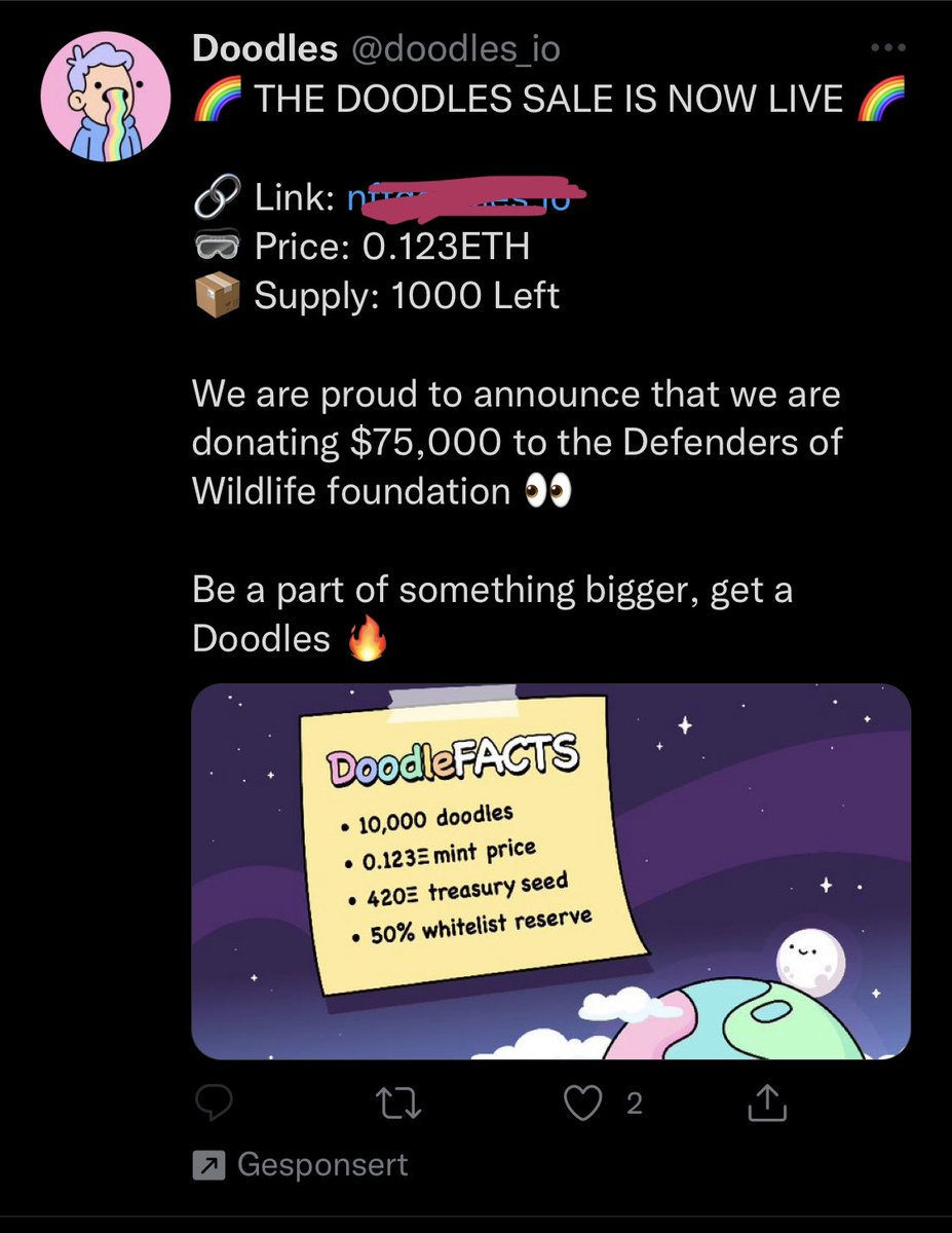 Devs can u please do something … 

“𝗙𝗮𝗸𝗲 𝗦𝗰𝗮𝗺 𝗔𝗱” to impersonate <a href="/doodles/">doodles</a> 

<a href="/twitter/">Twitter</a>