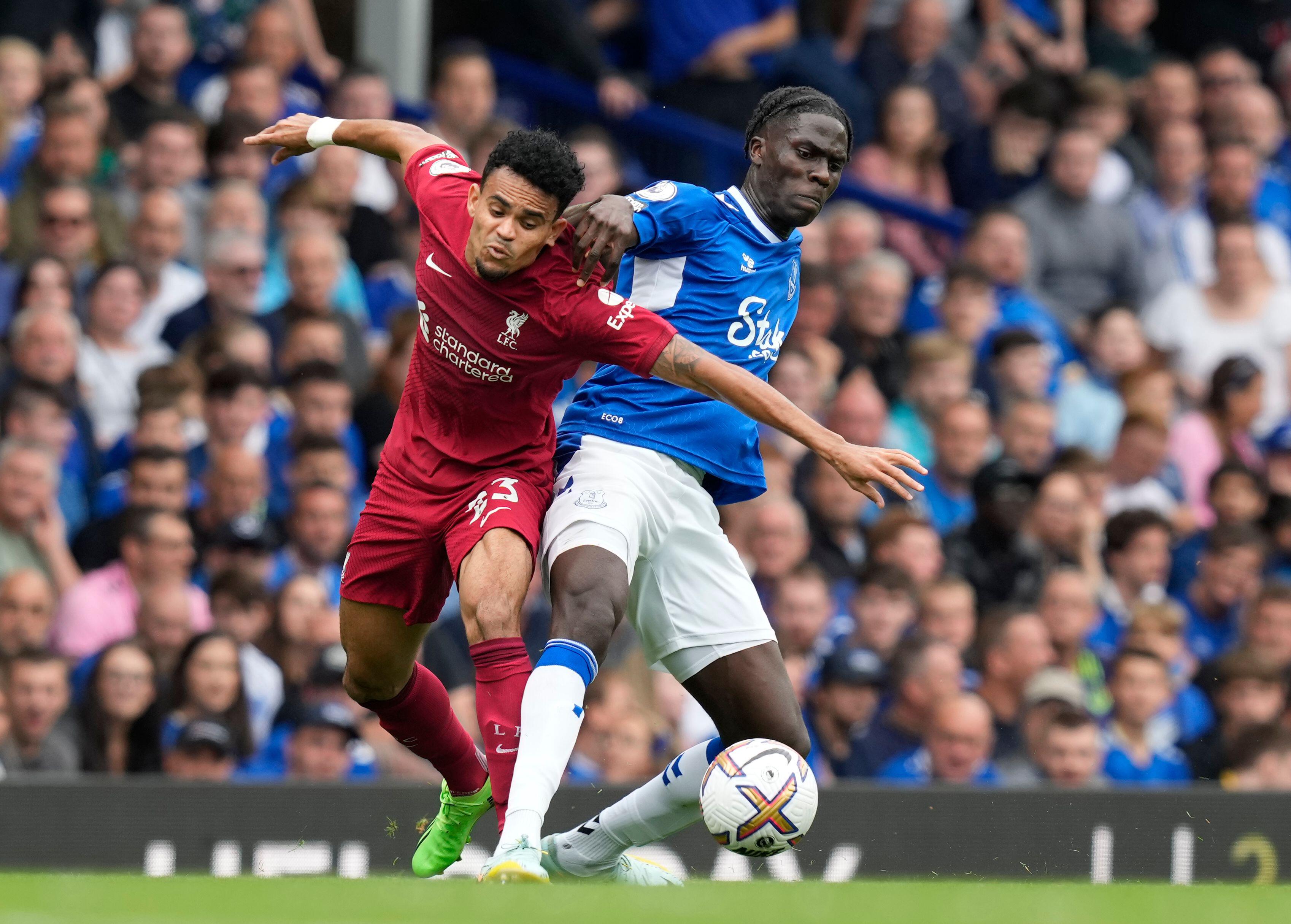 Amadou Onana in action against Liverpool.