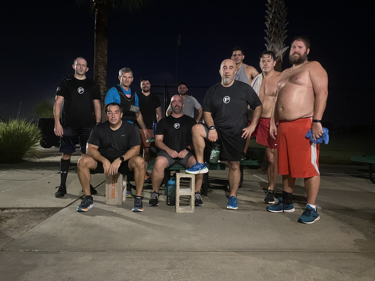 F3NatureCoast's tweet photo. 10 PAX came to the District for a Hooker led beatdown. 2 more PAX knocked out #IPCWeek0 while all other PAX teamed up for a Dora style beatdown. Welcome to Ladrón transferring from Seattle. https://t.co/egySbv434L