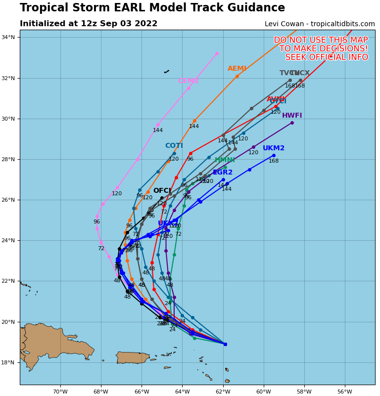 Mike S Weather Page On Twitter Fresh Spaghetti Models For Tropical Storm Earl On Https T Co