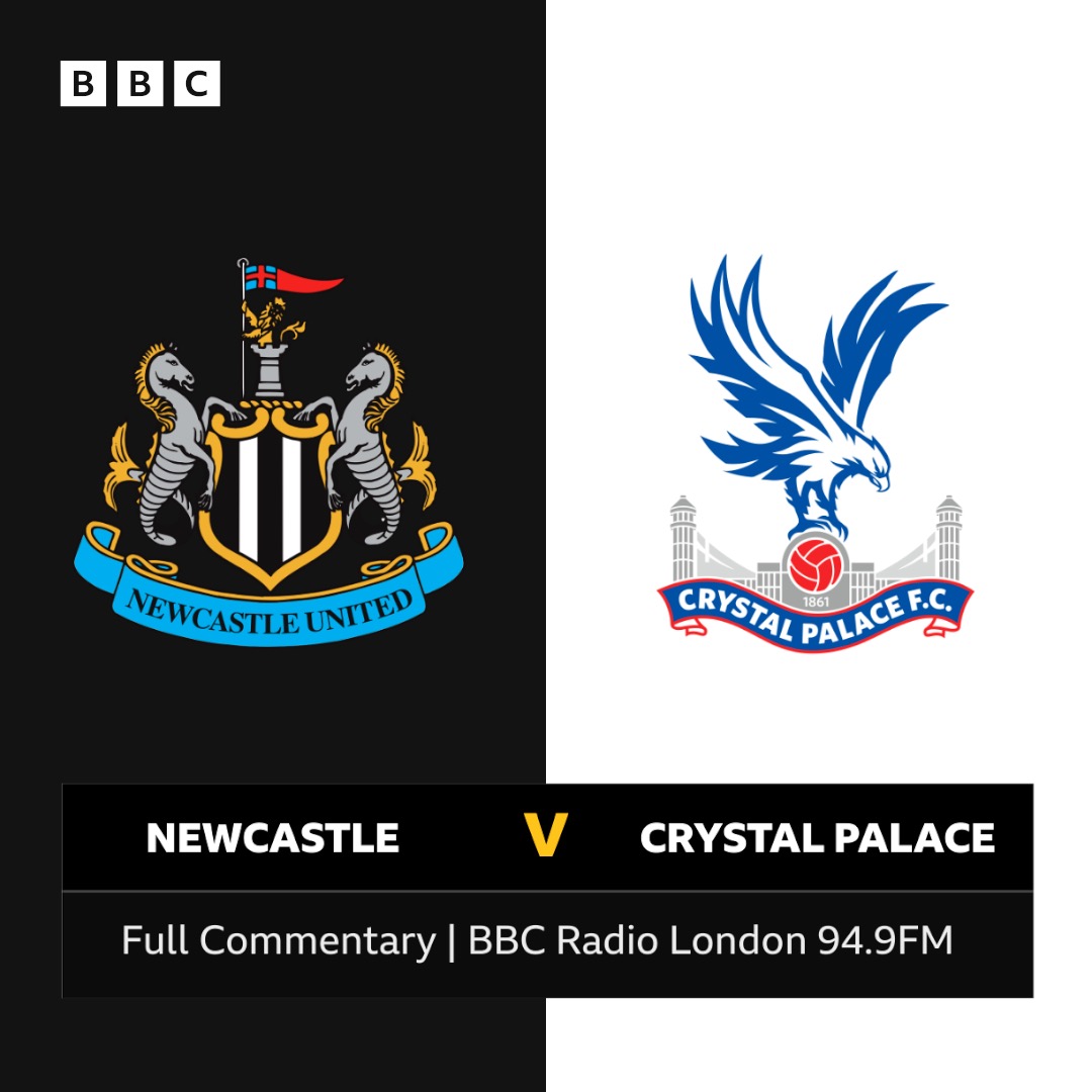 BBCLondonSport's tweet photo. On @BBCRadioLondon 94.9FM we're at St. James' Park for full commentary of #NUFC v #CPFC ⚫️⚪️🦅

@NickGodwinsport has got @_mattlockwood alongside him to take you through all the action! 

#NEWCRY https://t.co/stH07Yne8F