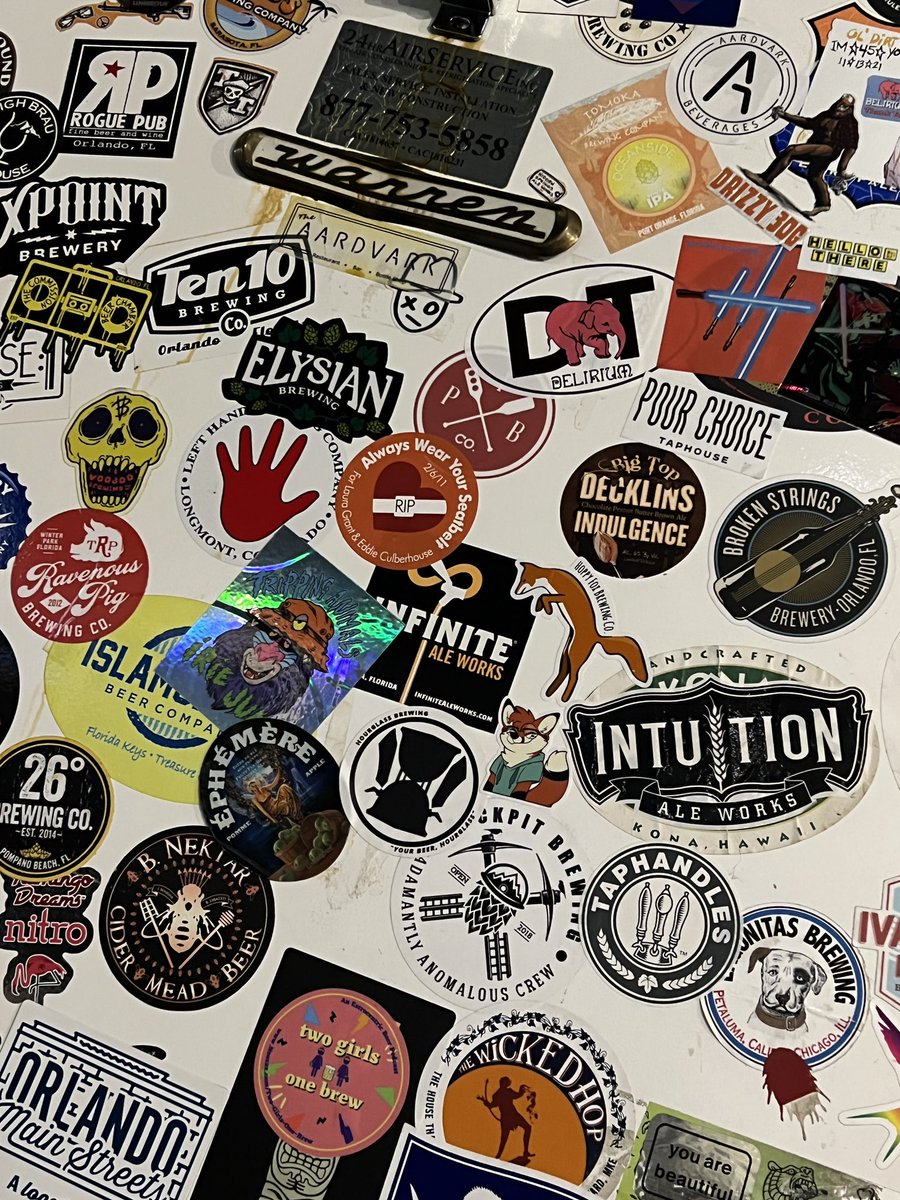 Left my mark at the Aardvark gastro pub in Orlando (which is delicious btw). Been leaving little foxes where others have left their stickers at different local bars. 