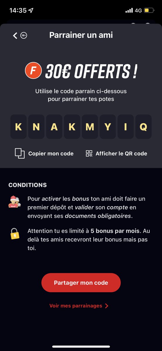 Boystency's tweet photo. Betclic 30€ offert avec le code !
#betlic #Parrainage https://t.co/wI8dk5zbAK