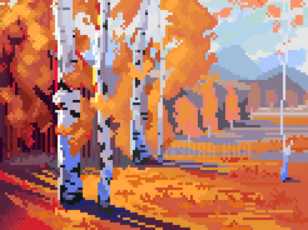 so ready for my favourite colours 🍂🍁 #pixelart #ドット絵