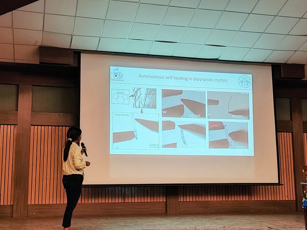 ishita_gh's tweet photo. Pleased to participate in @3rdcefmckashmir and interact with eminent scientists in our Crystal Engineering field. Thankful for getting the opportunity to present the work of our lab. 
 @cmallareddy @aijazpapers https://t.co/6cuOIgDBHU