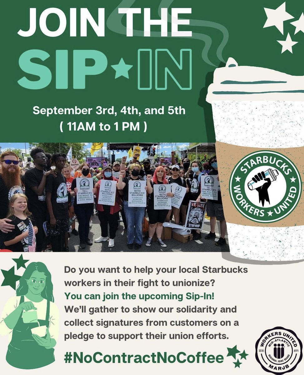 sbwu_Linthicum's tweet photo. No contract, no coffee! See ya soon 😎 #workersunited #nocontractnocoffee #Solidarity https://t.co/RgCabZmmwy