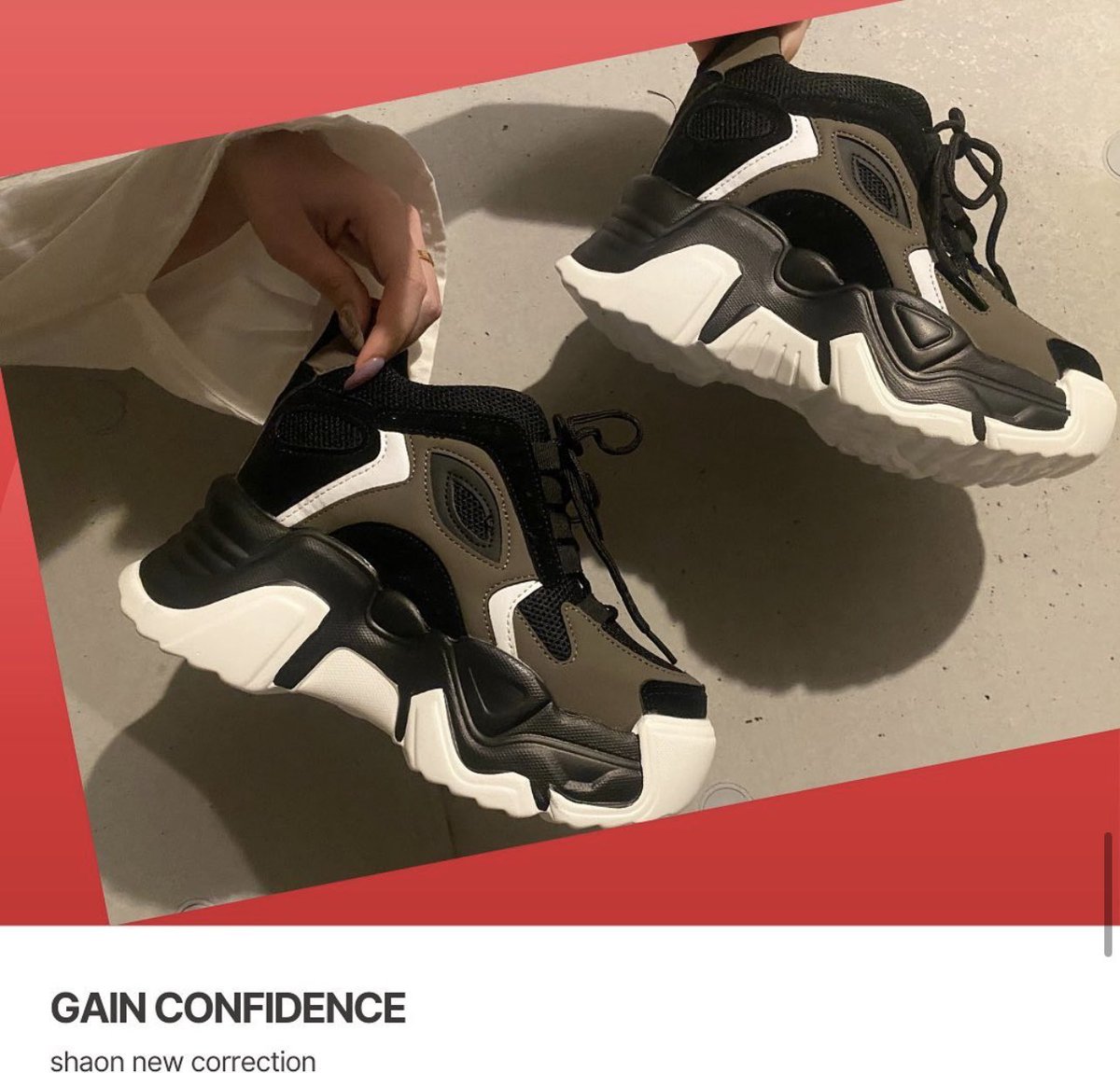 shaon_2525's tweet photo. GAIN CONFIDENCE
SHAONならではのインヒール総高さ10㎝の厚底sneakers
見た目のインパクト抜群✨
足元からおしゃれを楽しめます!
安定感があり軽く歩きやすいです!
#SHAON #sneaker #自分に自信が持てる服 #美脚 #美脚効果 #脚長 #脚長効果 #レディースファッション #ファション https://t.co/JblUgXI3b6