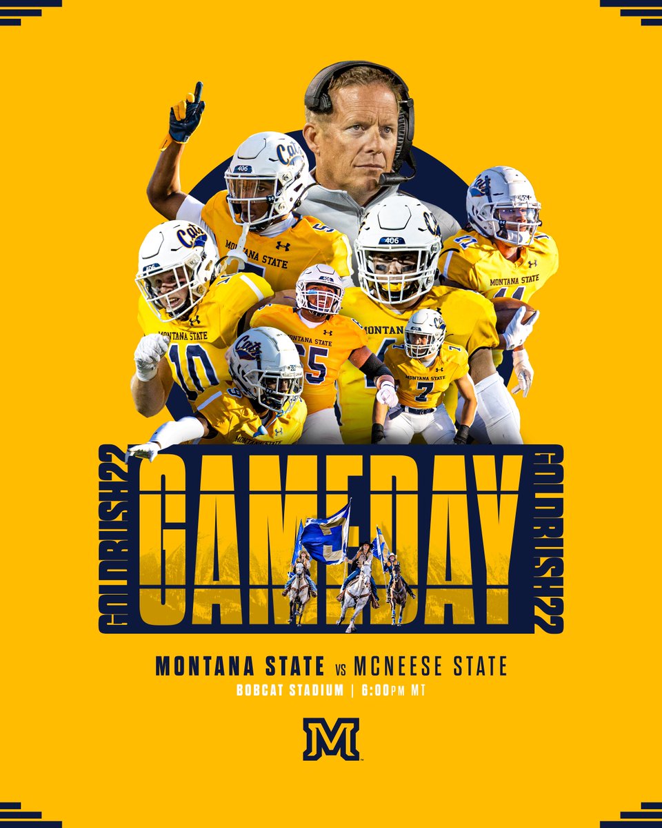 MSUBobcats_FB's tweet photo. 𝐅𝐎𝐎𝐓𝐁𝐀𝐋𝐋 𝐈𝐒 𝐁𝐀𝐂𝐊 𝐈𝐍 𝐁𝐎𝐙𝐄𝐌𝐀𝐍!

🏟️ Bobcat Stadium
⌚️ 6:00 p.m. MT
📺 ABC Montana/SWX
💻 ESPN+ Streaming
📻 Bobcat Radio Network

#BobcatBuilt | #GoldRush22 https://t.co/LLdRnVa0W1