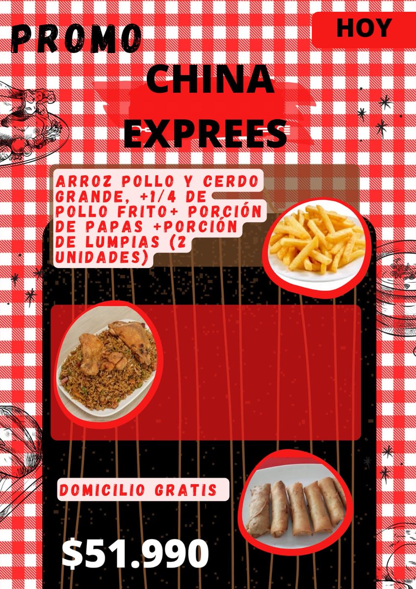 oscarrodrilo's tweet photo. Están invitados a degustar y saborear 😋las delicias gastronómicas de #CHINAEXPRES el mejor Restaurante de Comida Asiática en Monteria Direccion Cra 7 # 42-05 Tel 3156509389🇨🇴💪 https://t.co/d9G1cTYTkq