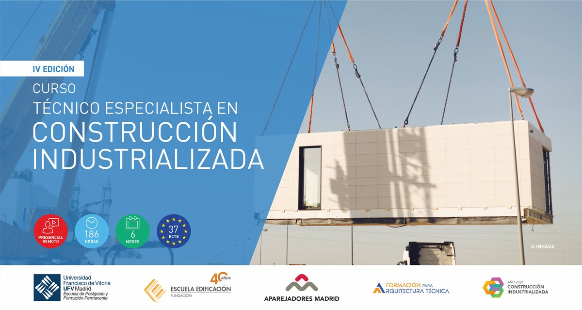 EscEdif's tweet photo. #Curso de Técnico Especialista en Construcción #Industrializada.

El @hubaparejadores y los mejores expertos han diseñado un innovador programa que te facilitará conocimiento en una #tendencia constructiva que ha llegado para quedarse.

+info 👉 https://t.co/BywzVTITGy https://t.co/uq4PyO6uaX