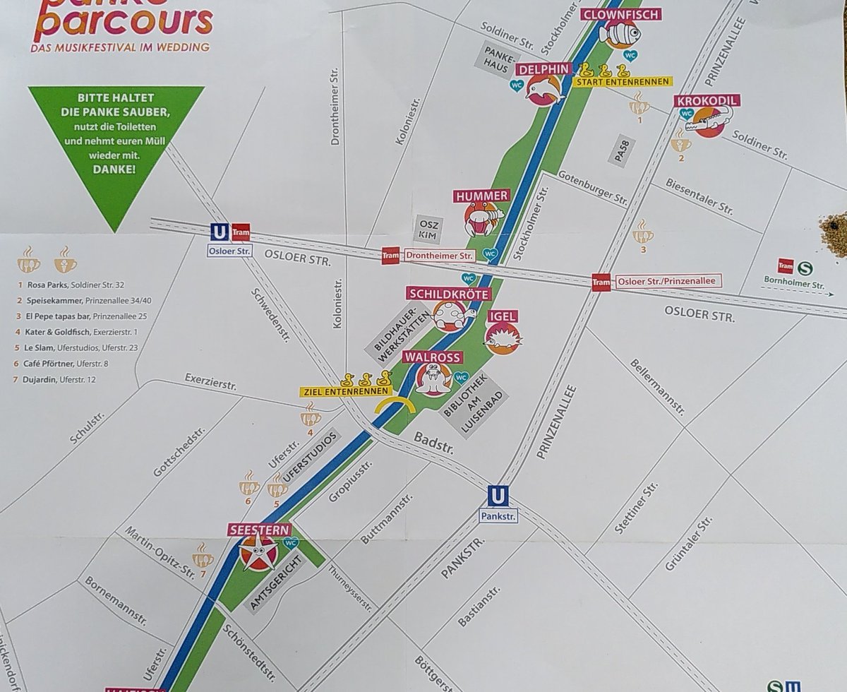 Der Pankeparcour läuft auf vollen Touren! Musik, Kunst, Zauberei auf 9 Bühnen! Und natürlich das legendäre Badeentenrennen ab 17.00 Uhr von der Soldiner Straße. Wie immer umsonst und draußen und mit viel Unterstützung der Wirtschaftsförderung Mitte!  pankepaecours.de