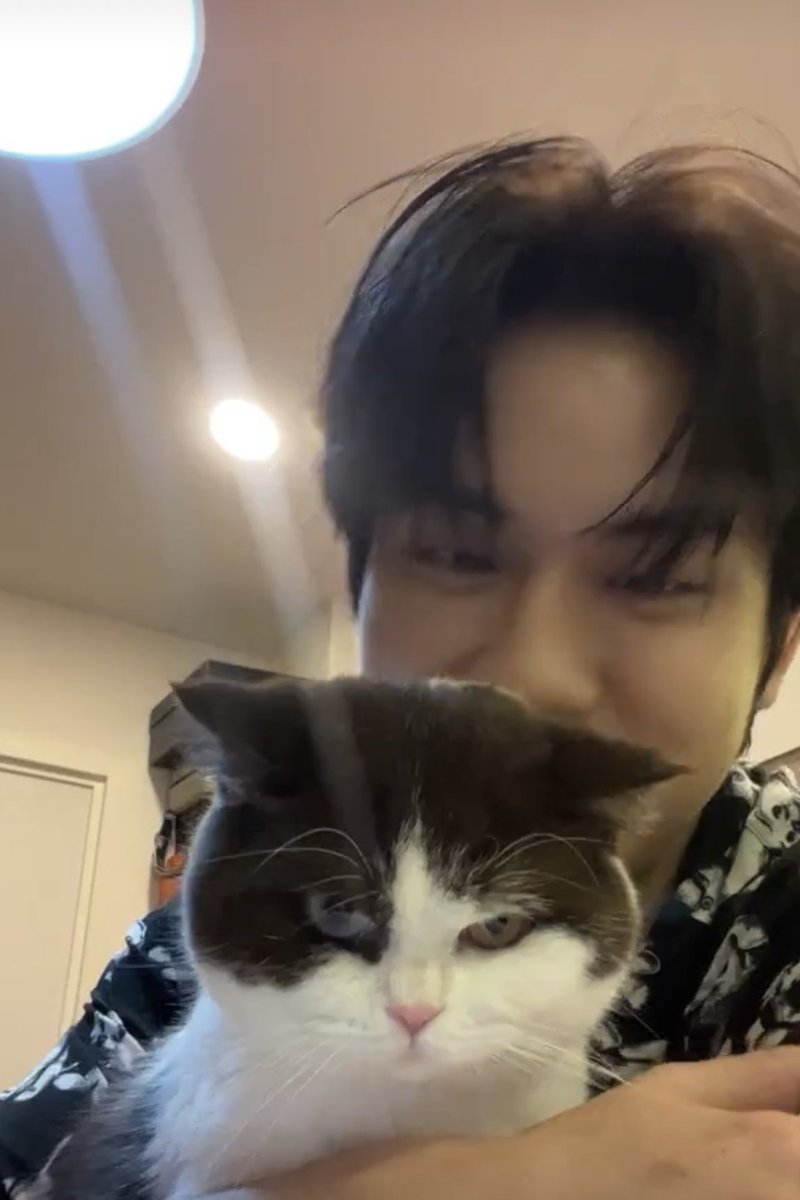 _ki_an__'s tweet photo. My boy and his cat 🫶🏻🫶🏻@prem_space #prem_space https://t.co/TDfyzbie4V