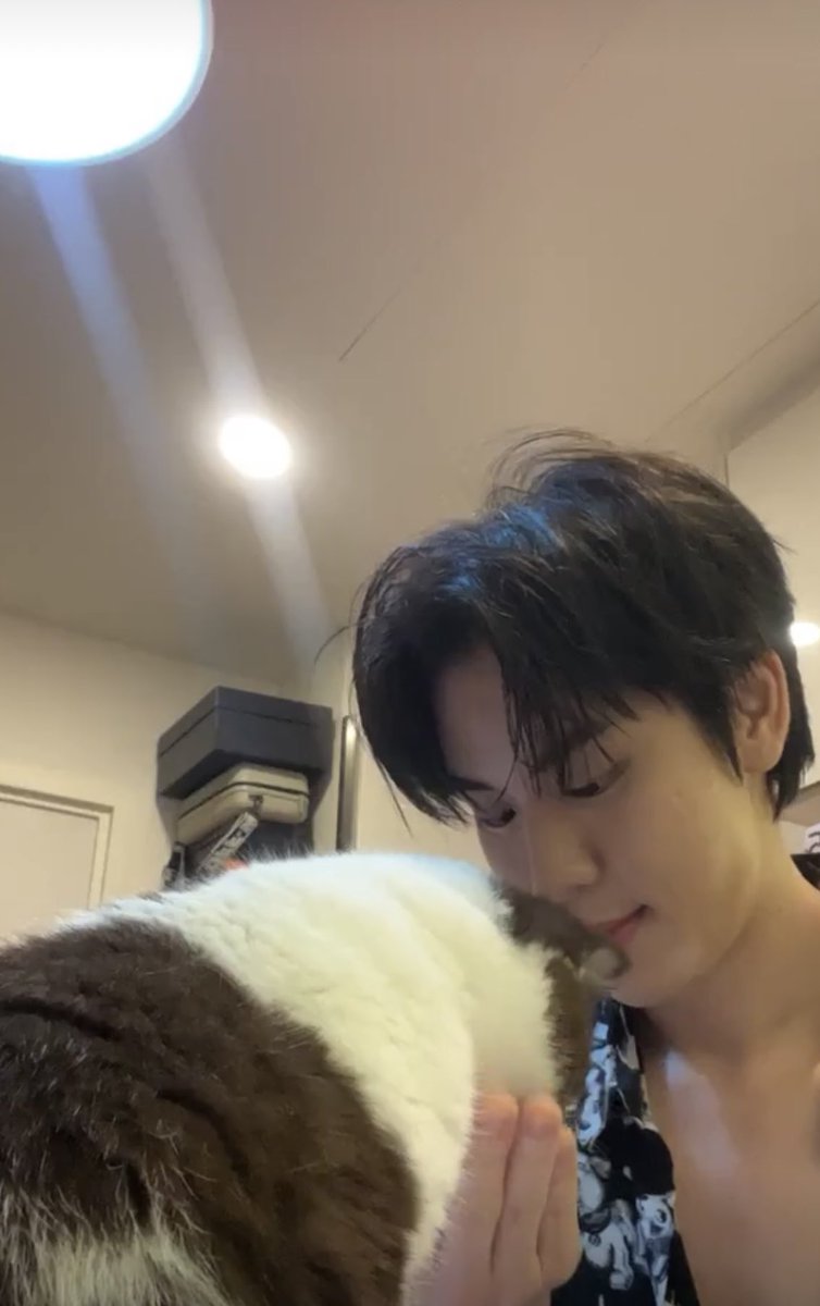 _ki_an__'s tweet photo. My boy and his cat 🫶🏻🫶🏻@prem_space #prem_space https://t.co/TDfyzbie4V
