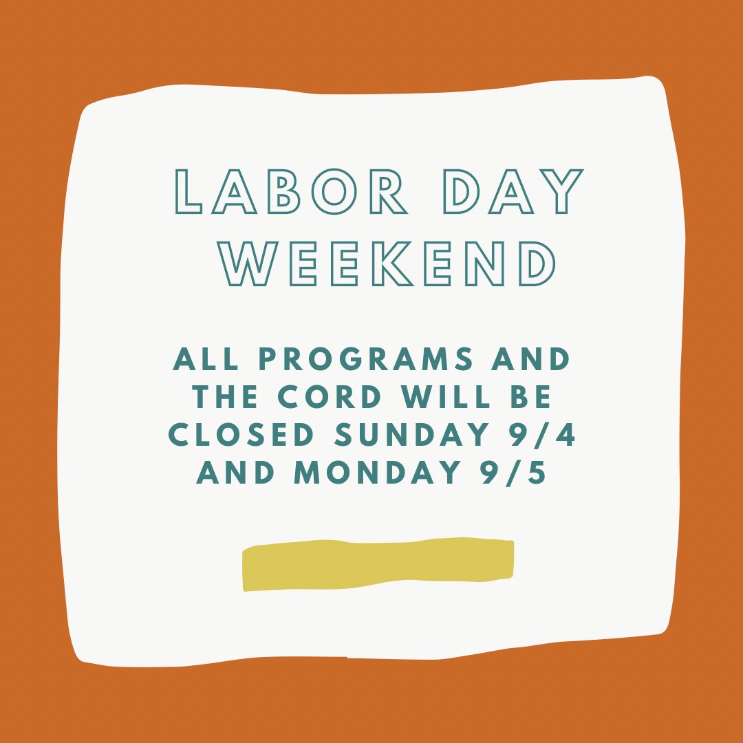 uarksuccess's tweet photo. Happy holiday weekend! All programs and the CORD will be closed Sunday 9/4 and Monday 9/5. We’ll be back Tuesday 9/6 with regular hours!

#UARK #SuccessHappensHere https://t.co/5gxUV7F2tJ