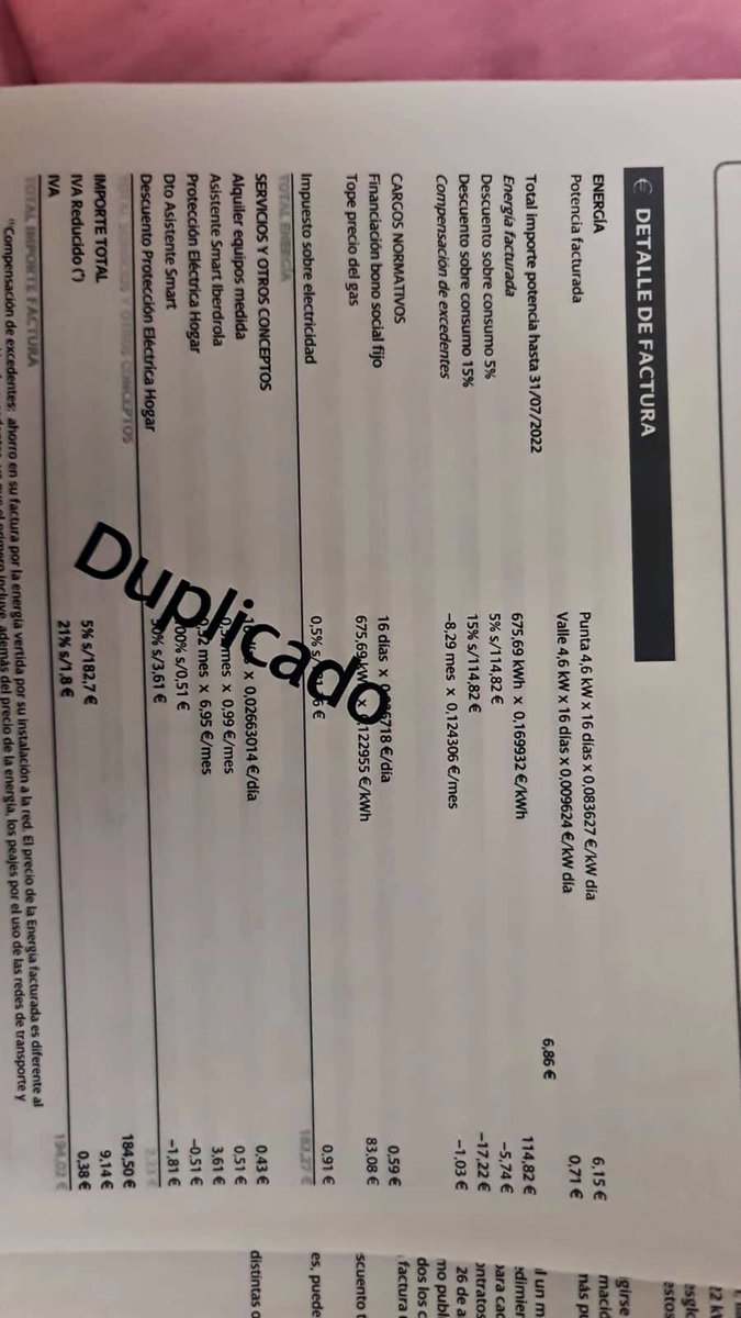 Gracias al tope del gas, pasamos a pagar el doble de la factura de luz, literal. Mirad factura real de 16 días. ¿Donde está la bajada de las facturas? #hagamosalgoya #movilizacionya #nostomanelpelo