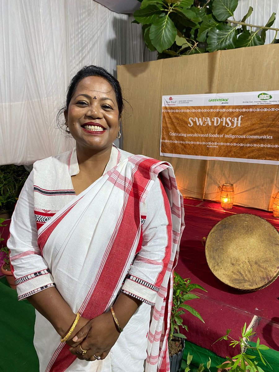 greenpeaceindia's tweet photo. Aruna Tirkey, owner of #AjamEmba says - Our ways of eating have historically been true to #nature. These are changing with introduction of other foods. But it is our #traditional food and grain that is #healthy and #nutritious. #Swadish - an evening celebrating our culture & food https://t.co/8hVlfZQBTU