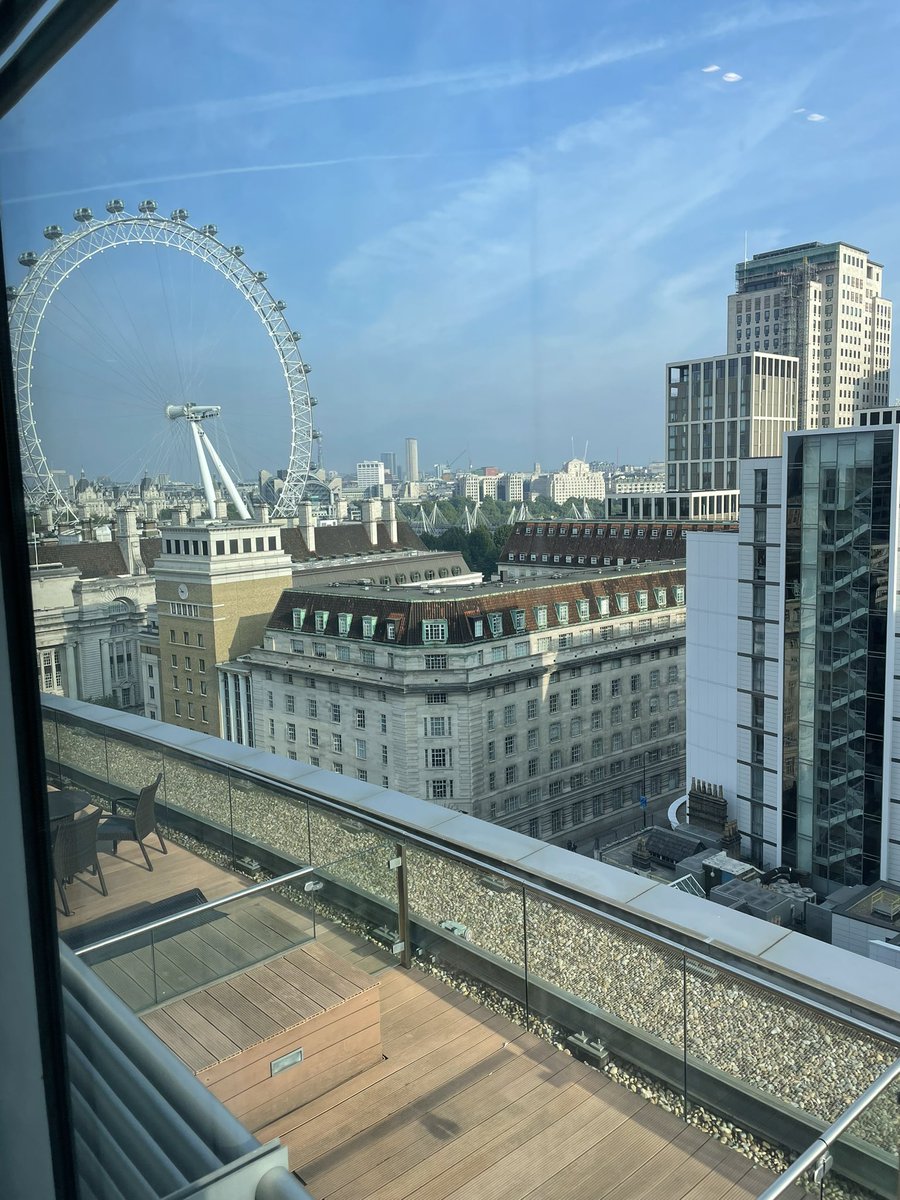 Jason_Brudereck's tweet photo. It was fun to have #ReadingPa on the in-flight map at the beginning of our journey and then #ReadingEngland on the map at the end (#SisterCities). Also, the view of the London Eye from our room is fairly cool. https://t.co/6IBiqe62yi