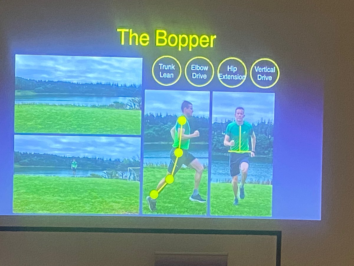 Ciaran_Physio's tweet photo. Next up Gareth Coughlan head Physio with Mayo GAA gives us some v practical  insights into running styles and corrective exercisers 

-runners
-boppers
-rotators 

Lateral hip stability, hip extension and co contraction - check out the images 

#scienceofrunning @JKiernanFund https://t.co/K4rTAca3SH