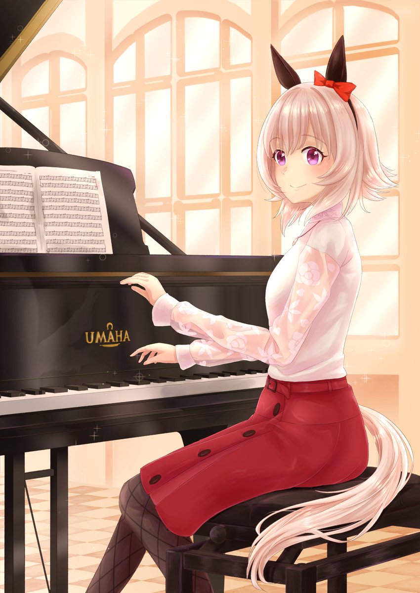 curren chan (umamusume) 1girl horse ears piano instrument horse girl tail horse tail  illustration images
