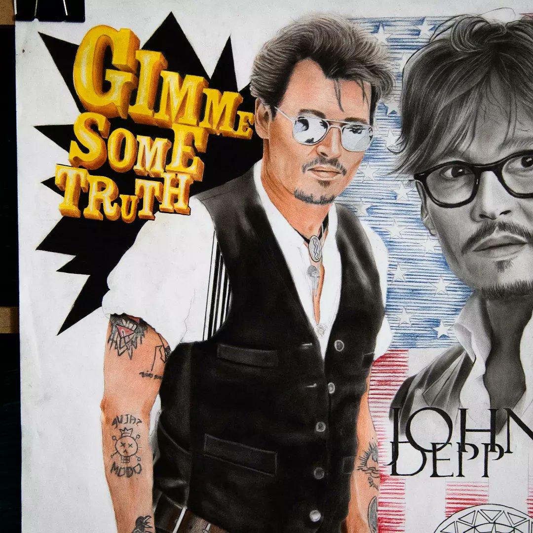 Another part of my collection of Johnny Depp's painting that I shared on Instagram (@_razimax)
GIMME SOME TRUTH
<a href="/Johnny/">Johnny</a> Depp 💓💕