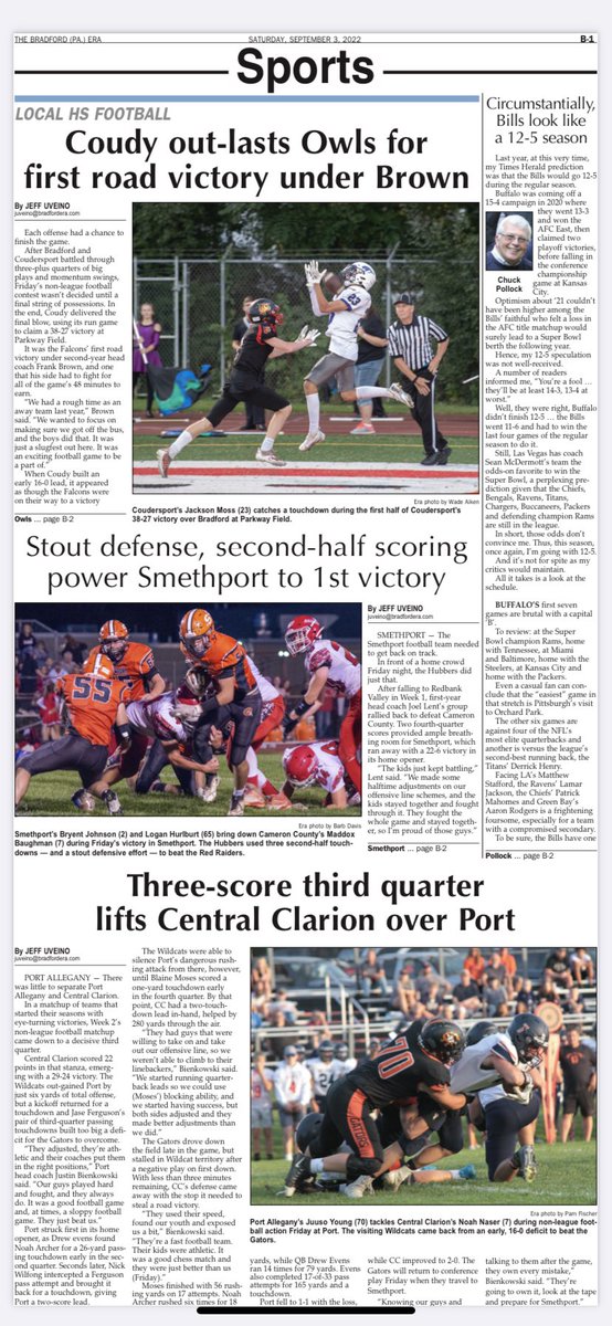 EraSportsNow's tweet photo. Check out our Week 2 high school football coverage from across four counties: https://t.co/jEfR2SX0lK