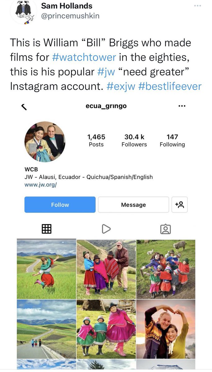 CultGirlsAuthor's tweet photo. @CraryAP @AP @reporterdeepa Please do an article on the Monica Hines versus Watchtower case. This poor girl was with trafficked at bethel & alledgely sodimized by Bill Briggs (he confessed and kept his high up position.) Heisnow in Equador w access to these beautiful children. #ProtectChildrenFromWatchtower https://t.co/Ew2rWqSgxr