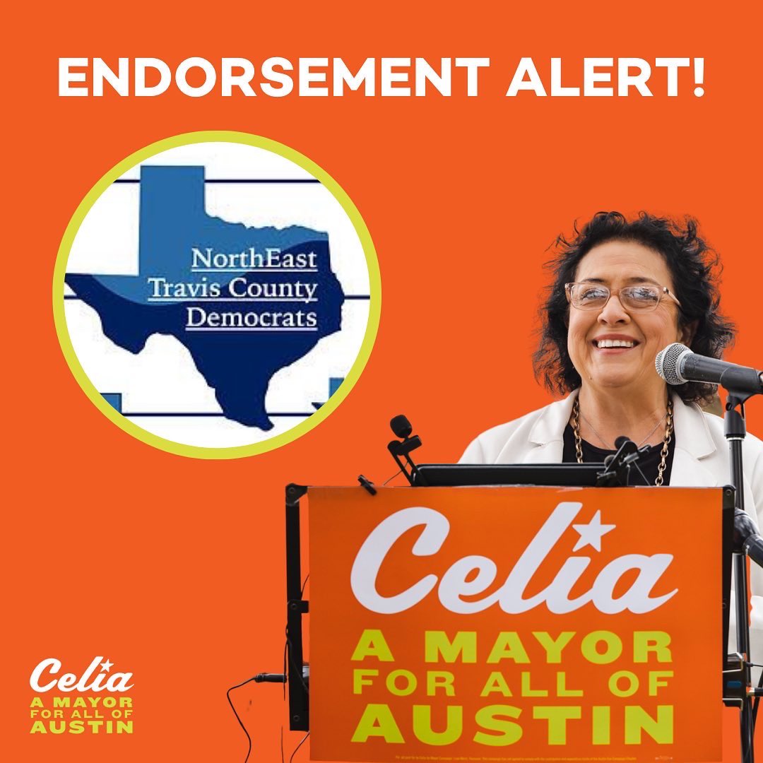 CeliaIsrael's tweet photo. 🚨ENDORSEMENT ALERT🚨
Thank you Northeast Travis County Dems (@netcodems) for your endorsement! 🎉💙 https://t.co/cuUMgGk51U