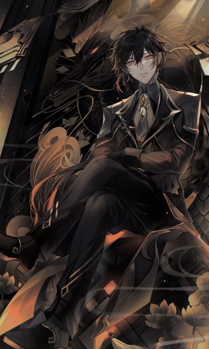 #GenshinImpact  #Zhongli #鍾離イラストコンテスト制作過程はリプツリーにて 