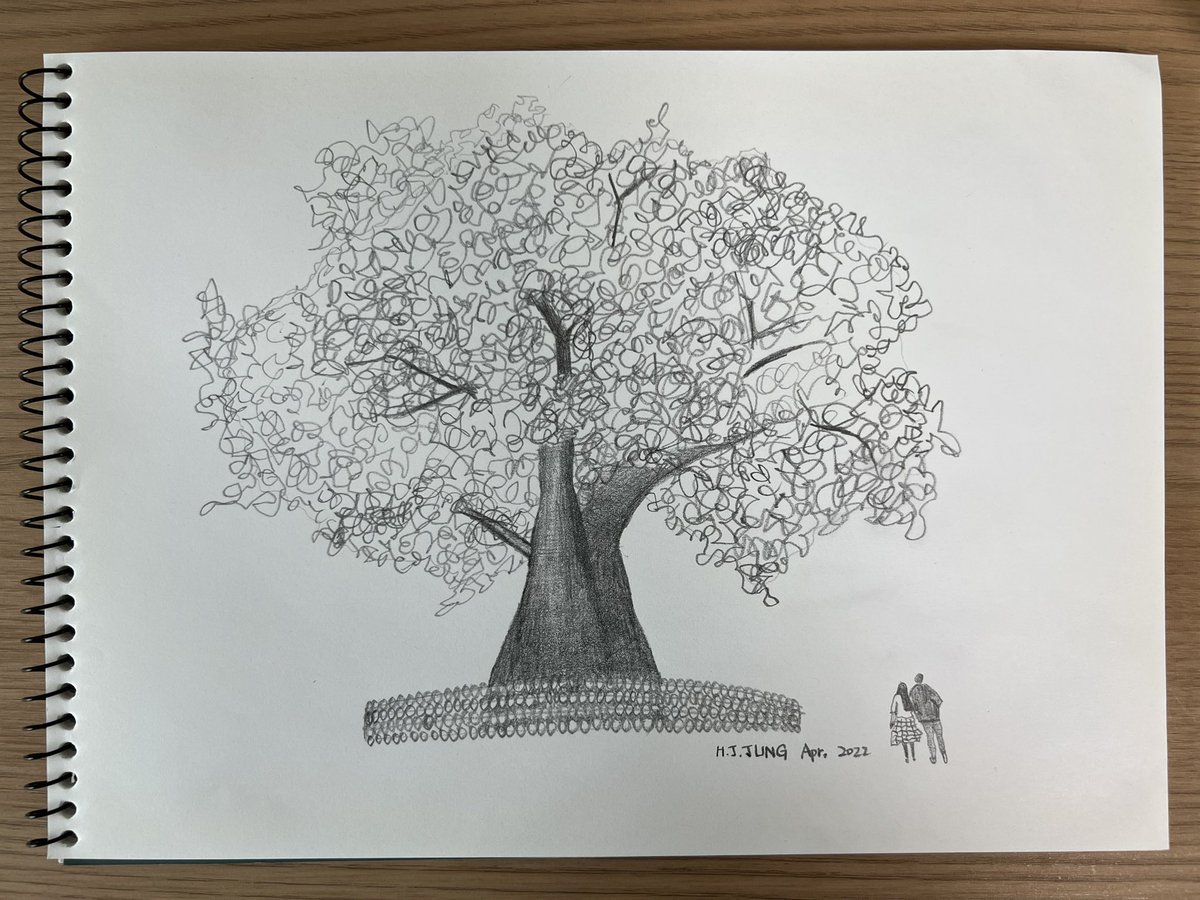 Hyunjiny's tweet photo. 내소사 느티나무

#연필스케치 #내소사 #느티나무 #수채화 #드로잉 #pencilsketch #Pencildrawing #watercolor #zelkovatree #southkorea https://t.co/hTJd8OEsQx