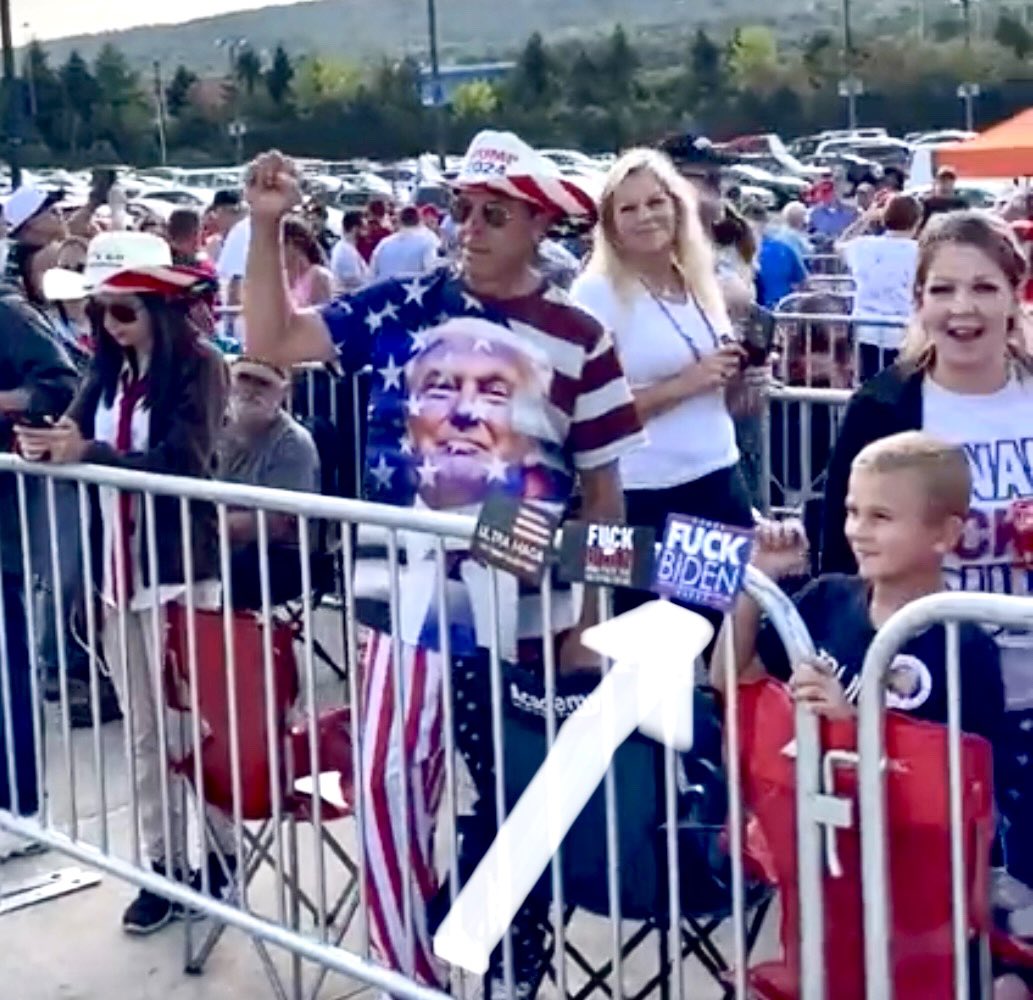 RonFilipkowski's tweet photo. They are lined up early for some wholesome family fun at the Trump rally in PA today. https://t.co/IKehL3OO2K