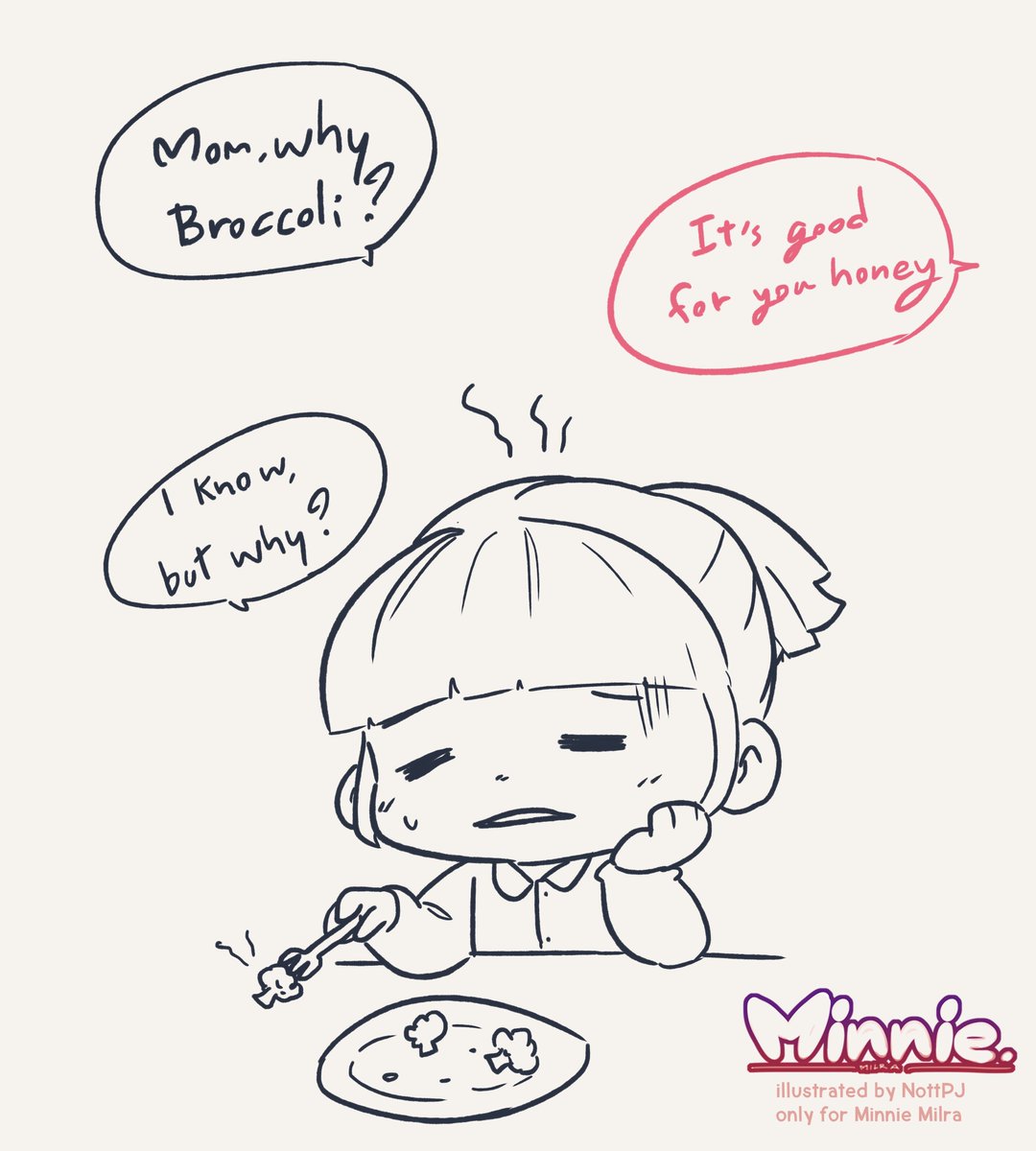 Minnie_Milra's tweet photo. Eww, Broccoli ? Mom, I don’t like it. 😣 https://t.co/6z9VN5t7Lb